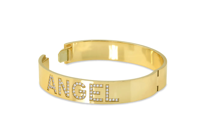 Custom ID Bangle - Rock Angel