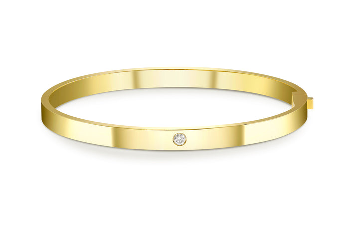 Thin ID Diamond Bangle - Rock Angel