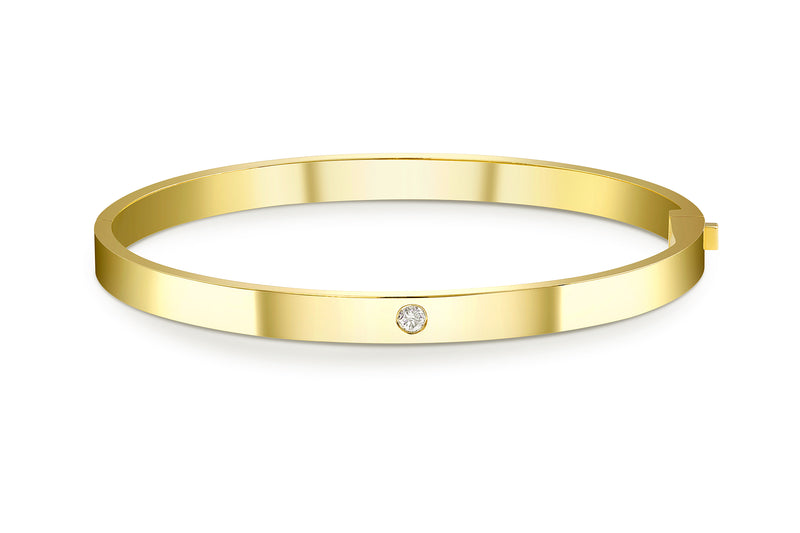 Thin ID Diamond Bangle - Rock Angel