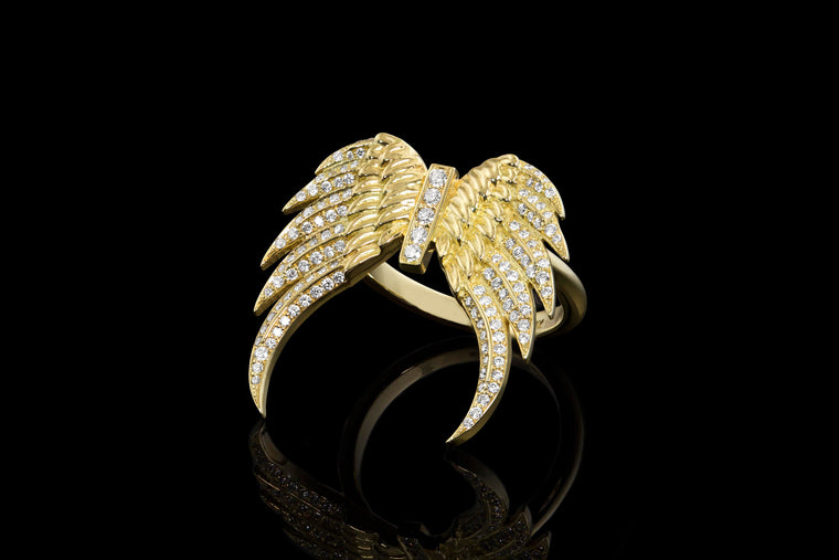 Double Wing Ring- Pavé