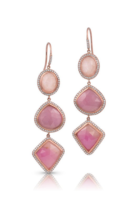 Blush Sapphire and Morganite Earrings - Rock Angel
