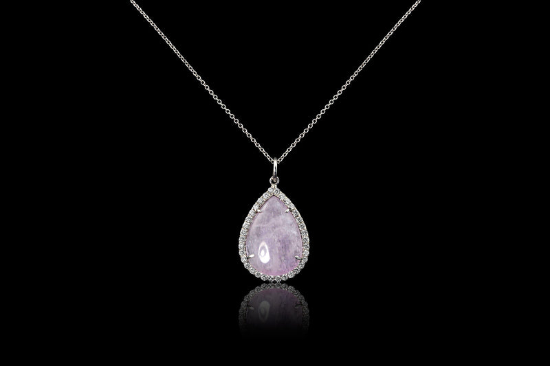 Kunzite Cab Pendant - Rock Angel