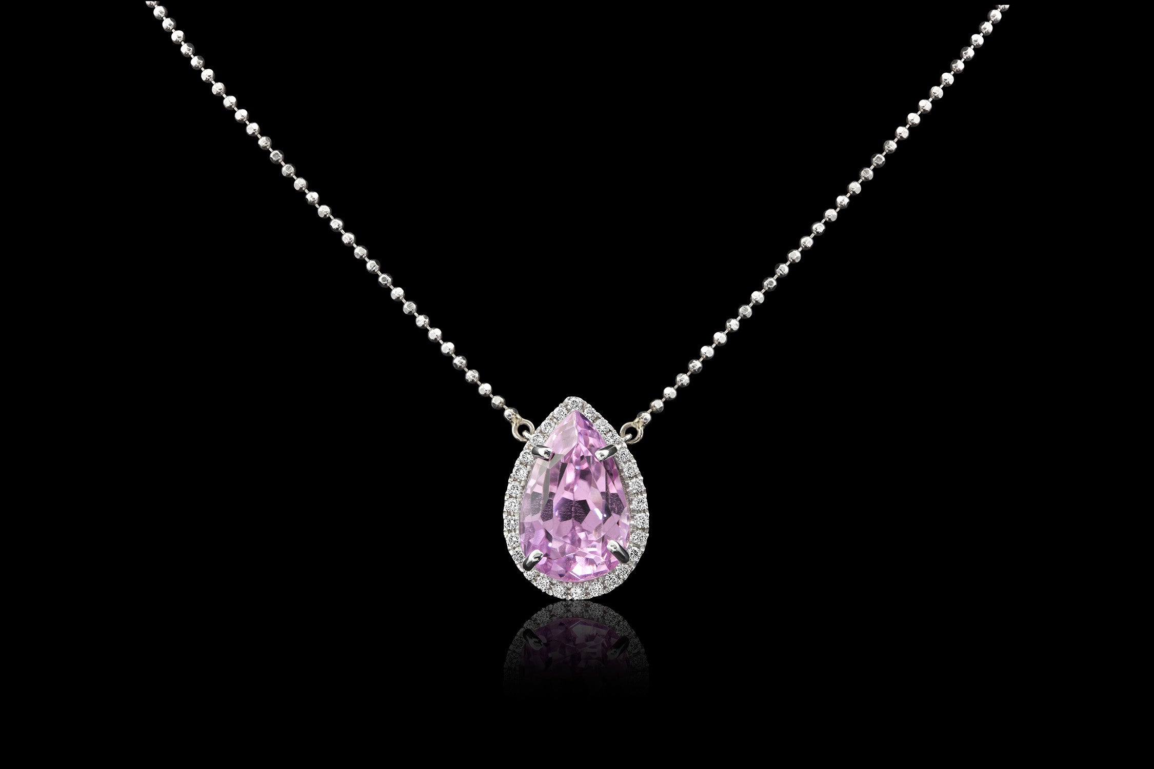 Gem Kunzite and Diamond Necklace - Rock Angel