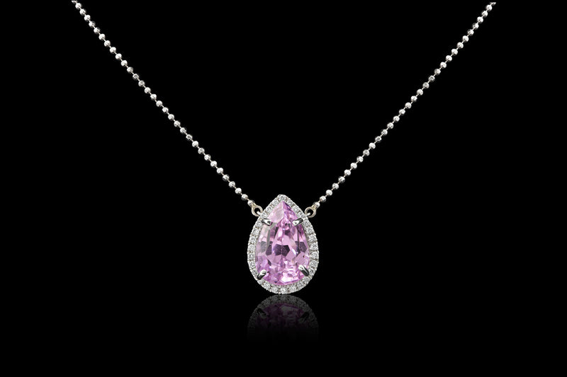 Gem Kunzite and Diamond Necklace - Rock Angel
