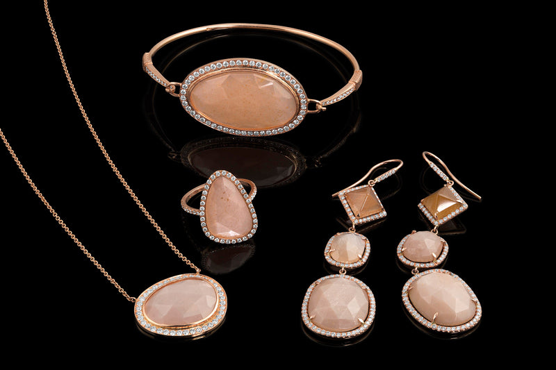 Peach Moonstone Ring - Rock Angel