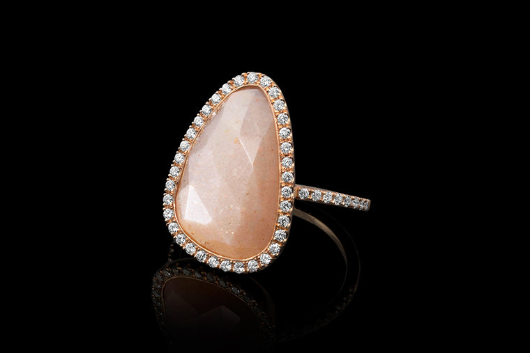 Peach Moonstone Ring