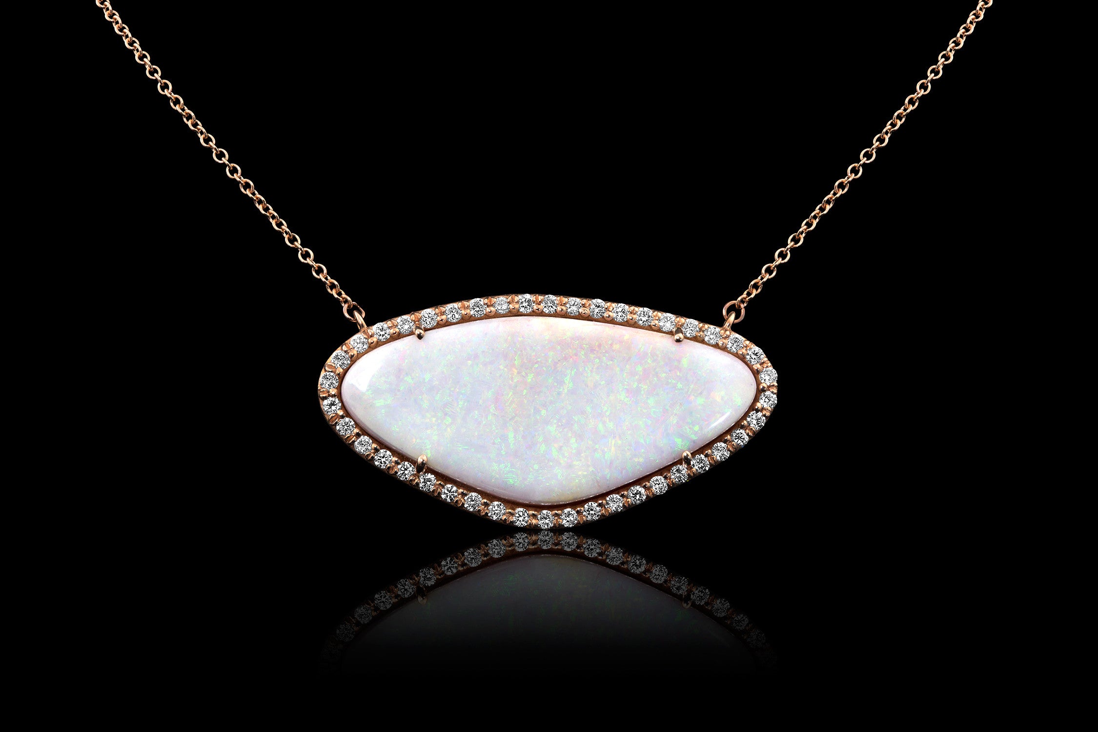 Pink Pinfire Opal Necklace - Rock Angel