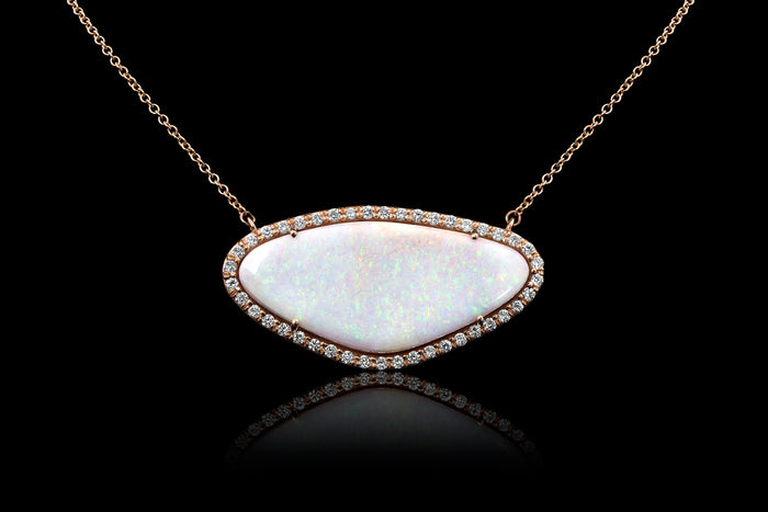 Pink Pinfire Opal Necklace - Rock Angel