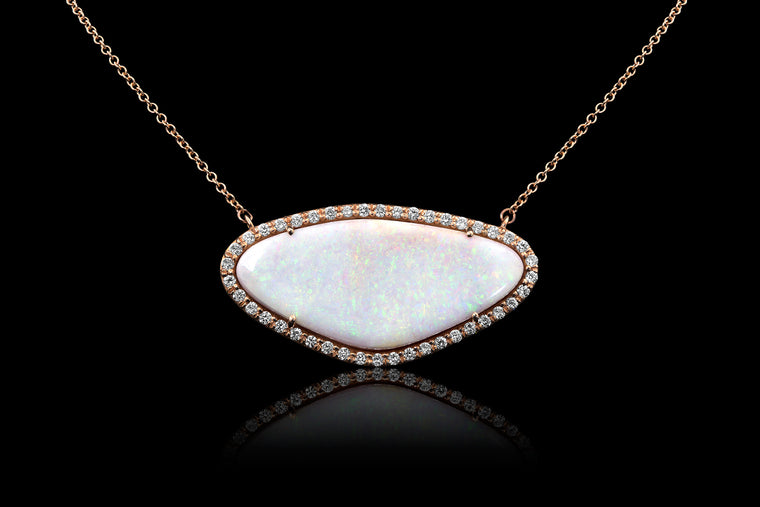 Pink Pinfire Opal Necklace