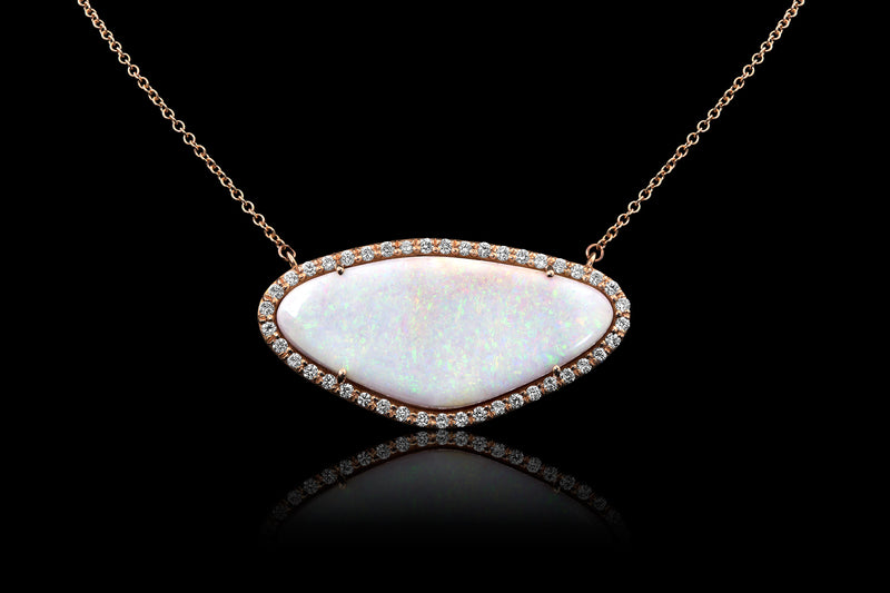 Pink Pinfire Opal Necklace - Rock Angel