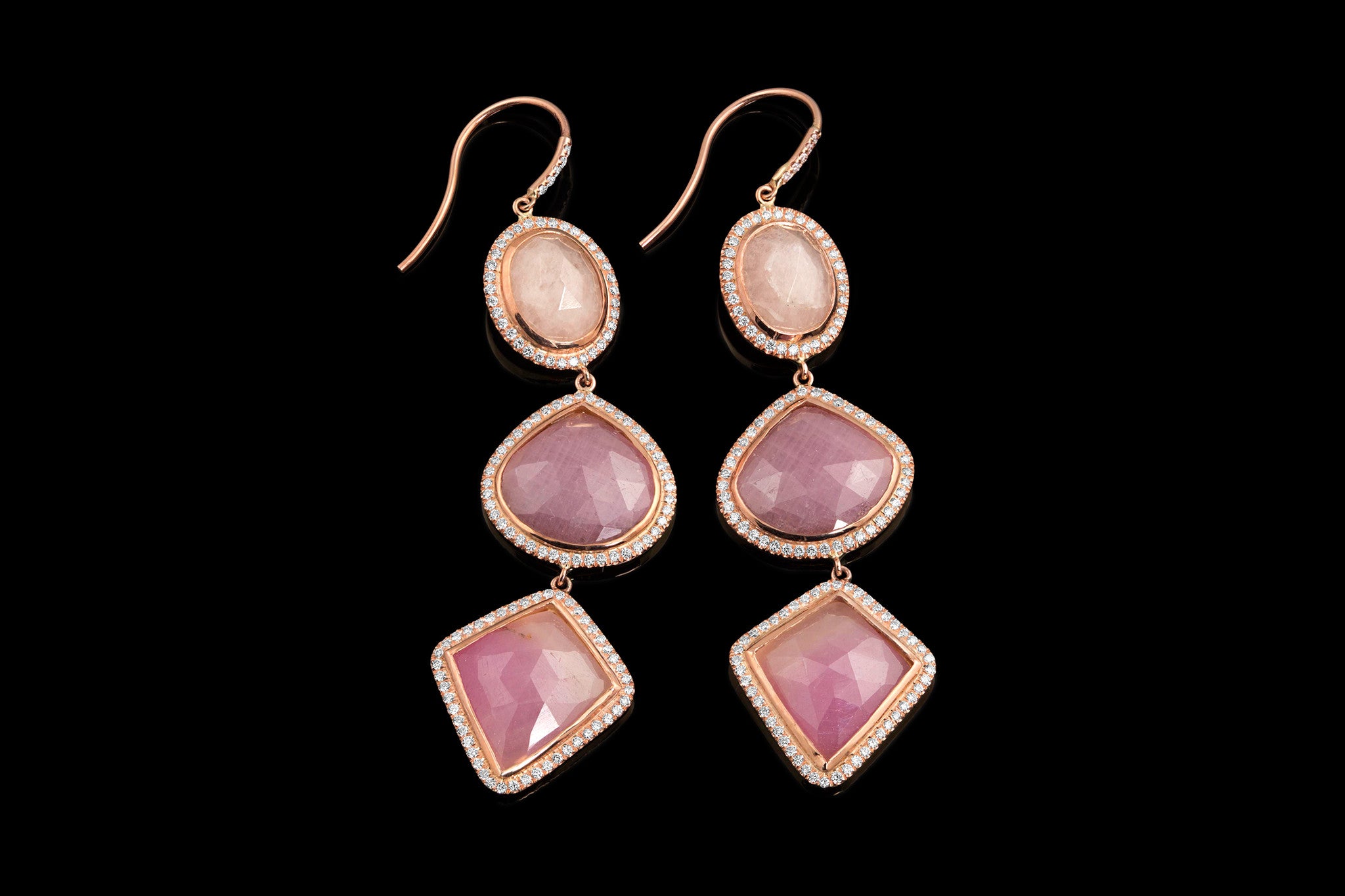 Blush Sapphire and Morganite Earrings - Rock Angel