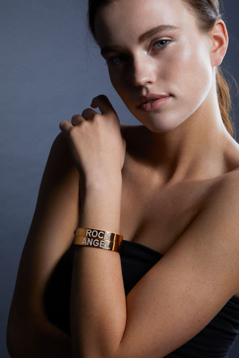 Custom ID Bangle - Rock Angel