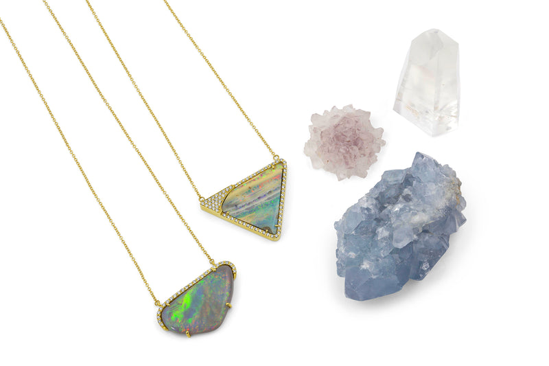 Grey Opal Necklace YG - Rock Angel