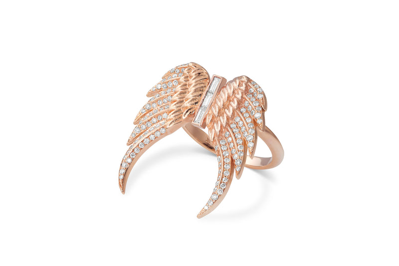 Double Wing Ring / Baguettes - Rock Angel 