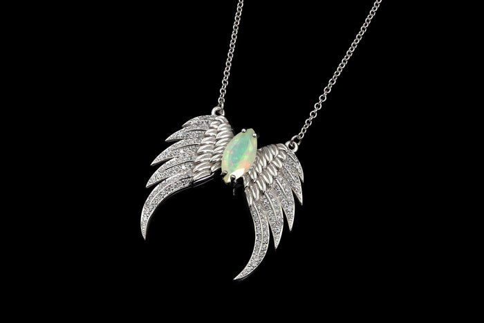 Double Wing Opal Necklace - Rock Angel 