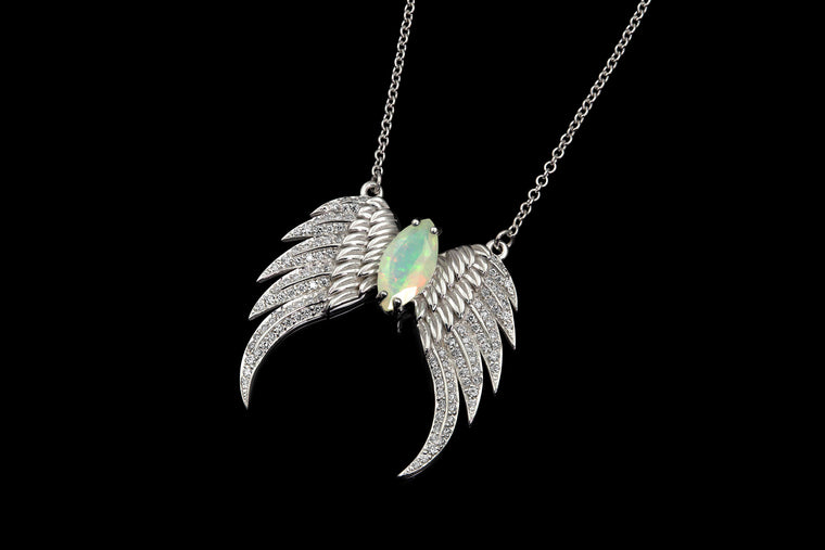 Double Wing Opal Necklace