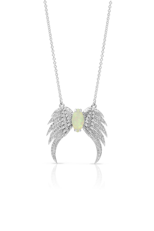 Double Wing Opal Necklace - Rock Angel 