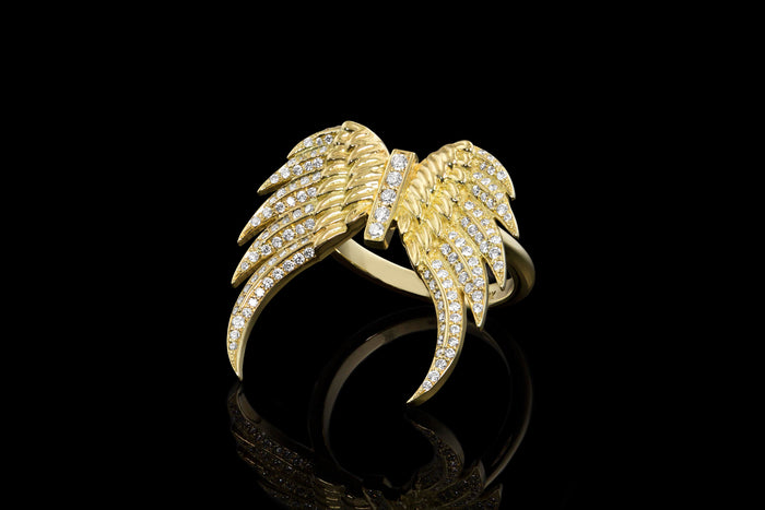 Double Wing Ring- Pavé - Rock Angel 