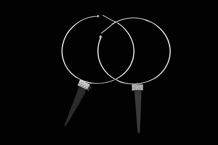 Spike-Onyx Hoops