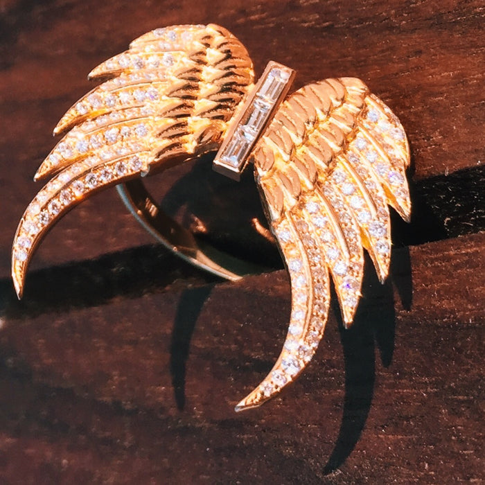 Double Wing Ring / Baguettes - Rock Angel 