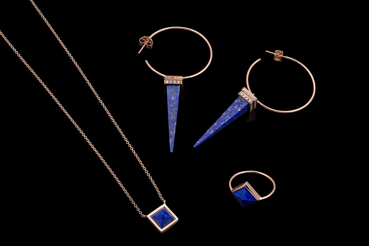 Spike-Lapis Hoop