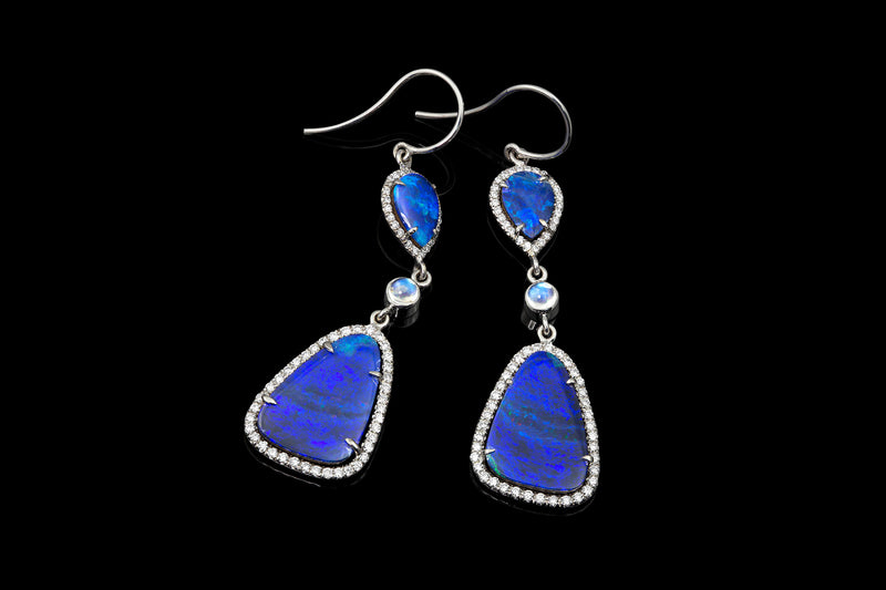 Opal and Moonstone Earrings - Rock Angel 