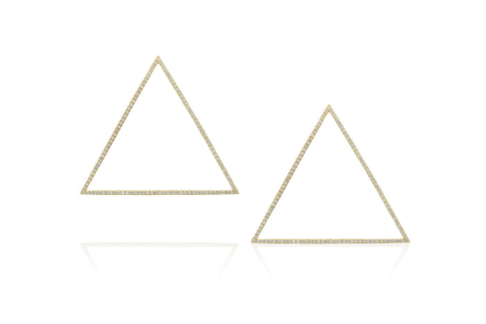 Triangle Earrings with Diamonds - Rock Angel 