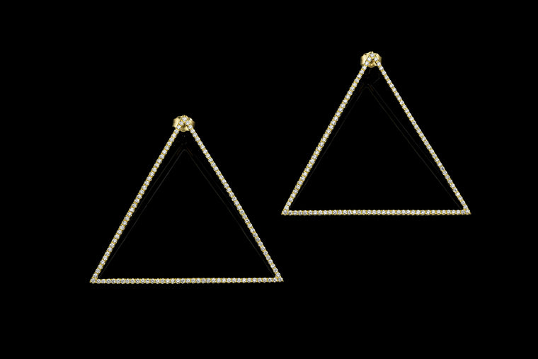 Triangle Earrings with Diamonds
