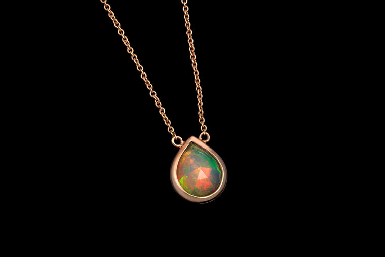 Pear Welo Opal Necklace