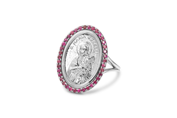 Saint Ring with Colored Stones - Rock Angel 