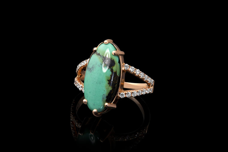Turquoise Navette Ring
